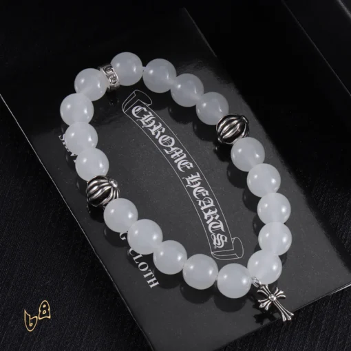 CH White Beaded Cross Bracelet - CH0078 - Image 5