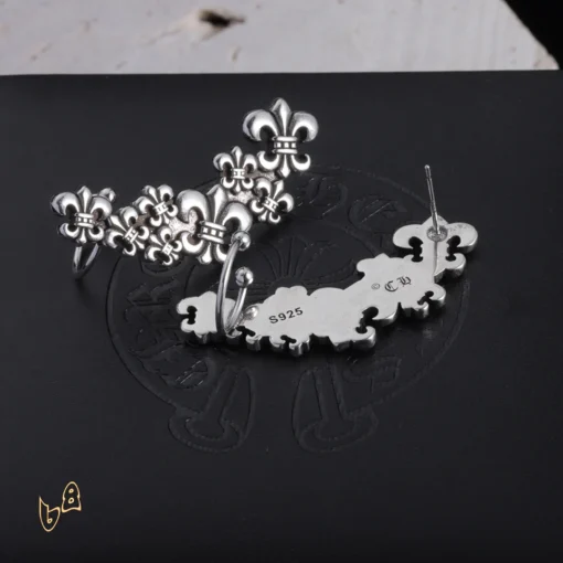 CH Fleur de Lis Stud Earrings - CH0146 - Image 2