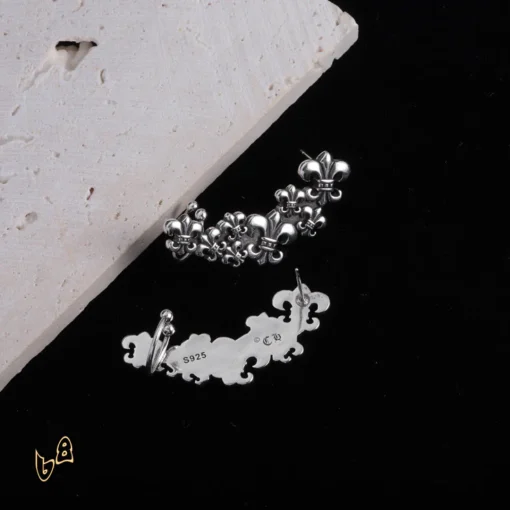 CH Fleur de Lis Stud Earrings - CH0146 - Image 4