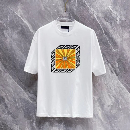 FD Logo-Print Cotton T-Shirt - FD0012 - Image 2