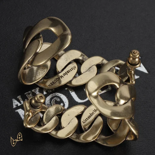 McQueen Chain-Shaped Hoop Earrings - MCQ0021 - Image 2