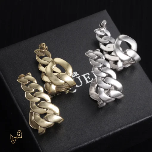 McQueen Chain-Shaped Hoop Earrings - MCQ0021 - Image 5