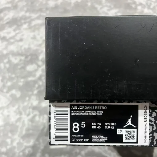 [Premium] AJ 3 Black Cat (2025) Shoes Sneakers – nk0003781 - Image 11