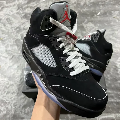 [Premium] AJ 5 Black Metallic Reimagined Shoes Sneakers – nk0004216 - Image 4
