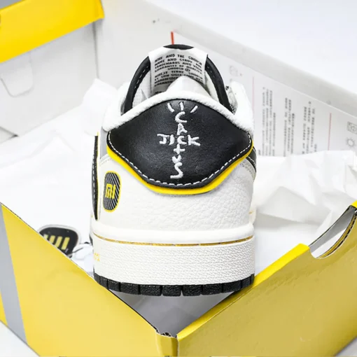 Travis Scott x Xiaomi x AJ 1 Low SP OG Light Grey Black Yellow Shoes Sneakers – nk0004561 - Image 9