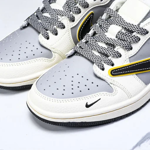 Travis Scott x Xiaomi x AJ 1 Low SP OG Light Grey Black Yellow Shoes Sneakers – nk0004561 - Image 7