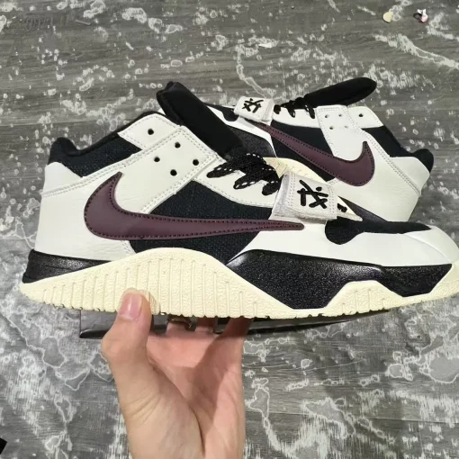 Travis Scott x Jumpman Jack Black White Burgundy Shoes Sneakers – nk0004565 - Image 4