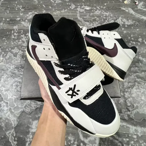 Travis Scott x Jumpman Jack Black White Burgundy Shoes Sneakers – nk0004565 - Image 5