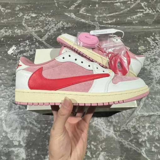 Travis Scott x AJ 1 Low OG Shy Pink Shoes Sneakers – nk0004567 - Image 4
