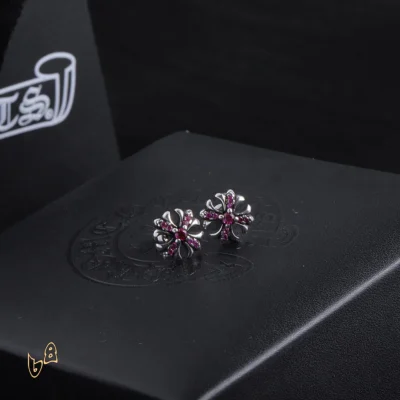 CH Cross Flower Earrings - CH0152 - Silver 1