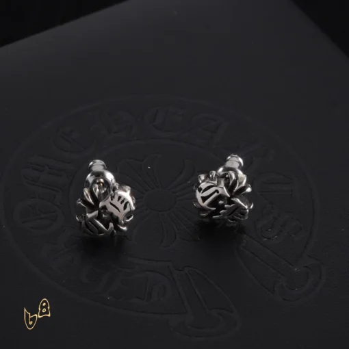 CH Flower Engraved Earrings - CH0154 - Image 6