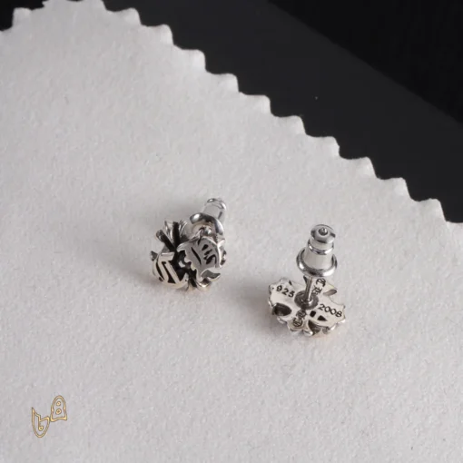 CH Flower Engraved Earrings - CH0154 - Image 3