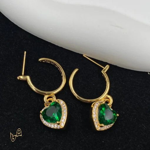 CH Vine Heart Drop Earrings - CH0156 - Image 7