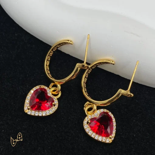 CH Vine Heart Drop Earrings - CH0156 - Image 5
