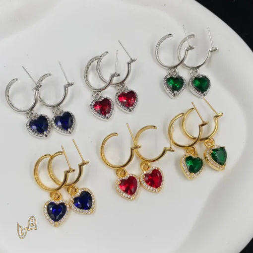 CH Vine Heart Drop Earrings - CH0156 - Image 2