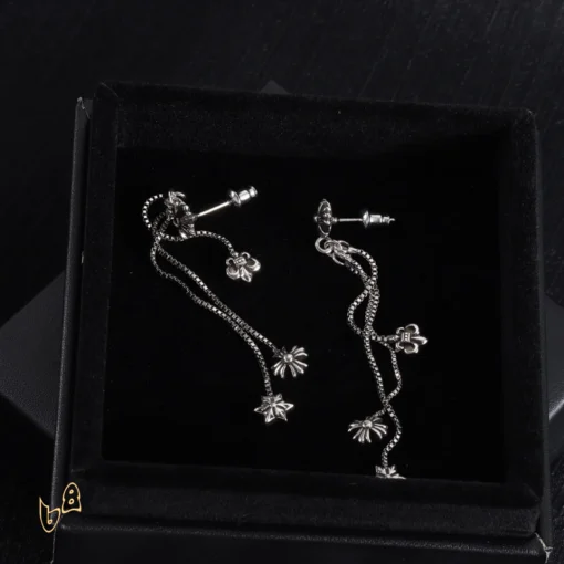 CH Triple Charm Drop Earrings - CH0157 - Image 5
