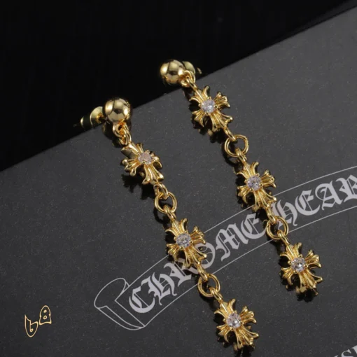 CH Cross Flower Charm Earrings - CH0159