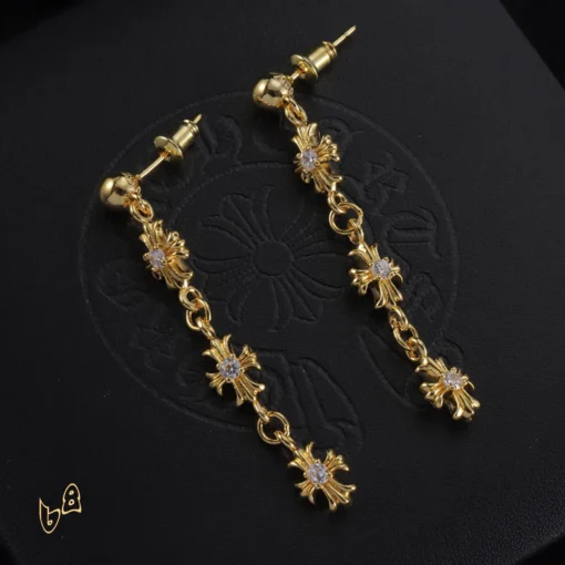 CH Cross Flower Charm Earrings - CH0159 - Image 6