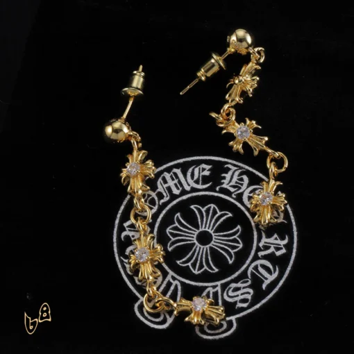 CH Cross Flower Charm Earrings - CH0159 - Image 5