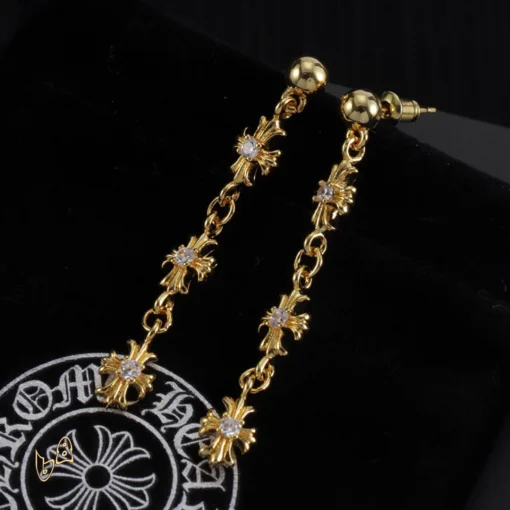 CH Cross Flower Charm Earrings - CH0159 - Image 4