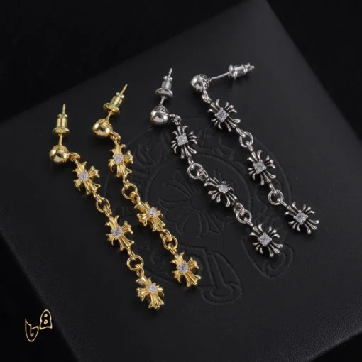 CH Cross Flower Charm Earrings - CH0159 - Image 7