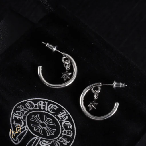 CH Cross Star Hoop Earrings - CH0160 - Image 4