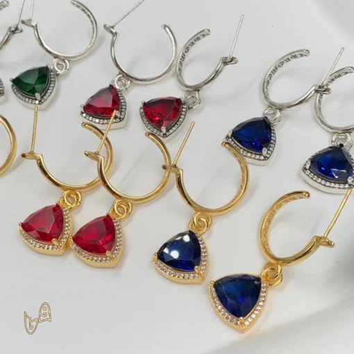 CH Gemstone Stud Earrings - CH0163 - Image 3