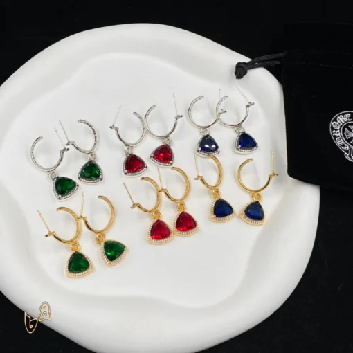 CH Gemstone Stud Earrings - CH0163 - Image 2