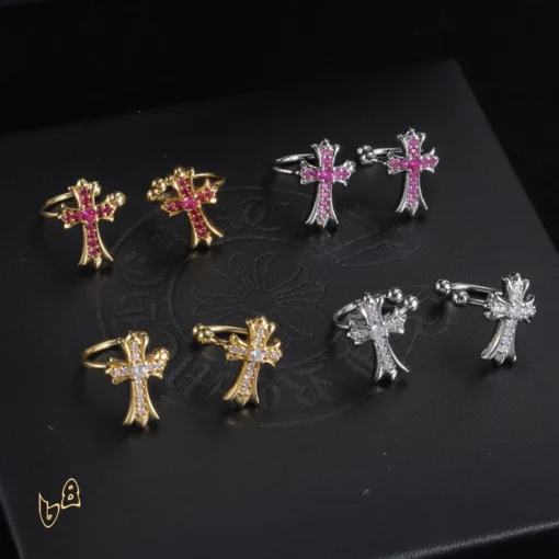 CH Cross Hoop Earrings - CH0165 - Image 2
