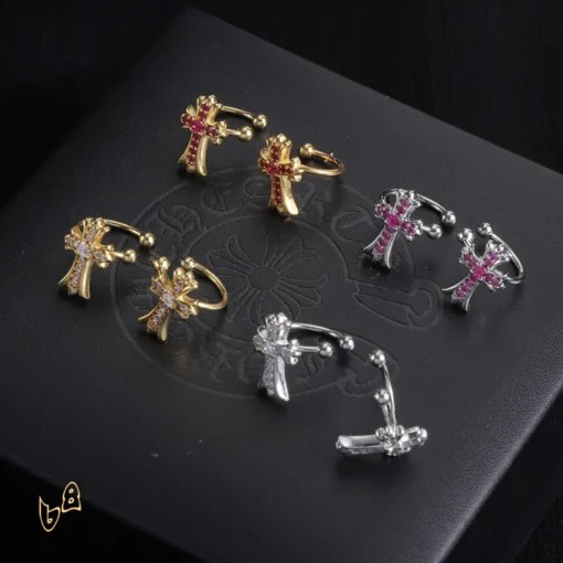 CH Cross Hoop Earrings - CH0165 - Image 4