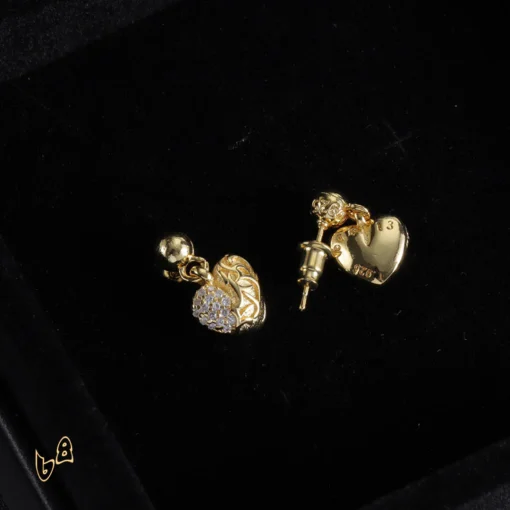 CH Vine Heart Drop Earrings - CH0166 - Image 4