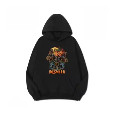 Halloween Graphic Printed Hoodie - HLW0016
