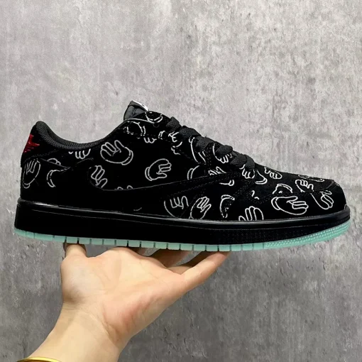 Travis Scott x KAWS x AJ 1 Low OG Black Shoes Sneakers – nk0004637 - Image 6