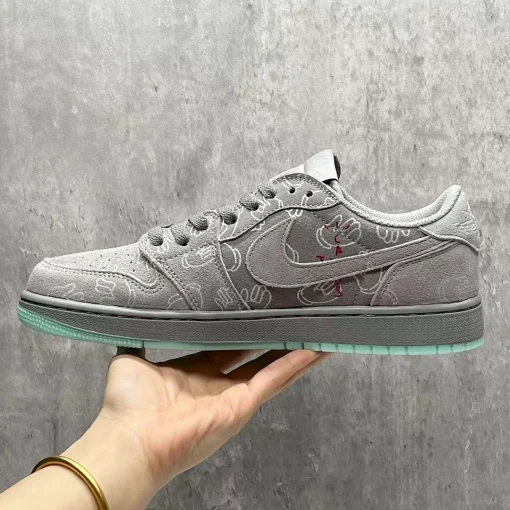 Travis Scott x KAWS x AJ 1 Low OG Cool Grey Shoes Sneakers – nk0004638 - Image 7