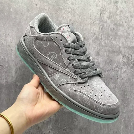 Travis Scott x KAWS x AJ 1 Low OG Cool Grey Shoes Sneakers – nk0004638 - Image 5