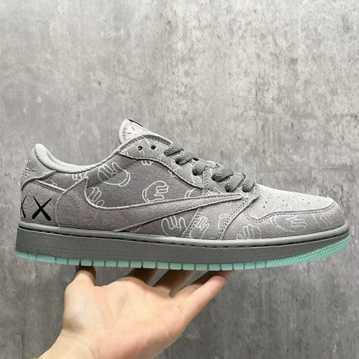 Travis Scott x KAWS x AJ 1 Low OG Cool Grey Shoes Sneakers – nk0004638 - Image 6
