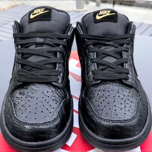 Dunk Low Black Croc Skin Shoes Sneakers - nk0004665 - Image 6