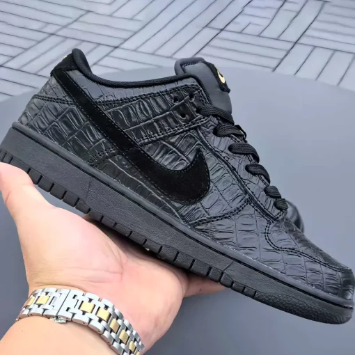 Dunk Low Black Croc Skin Shoes Sneakers - nk0004665 - Image 3