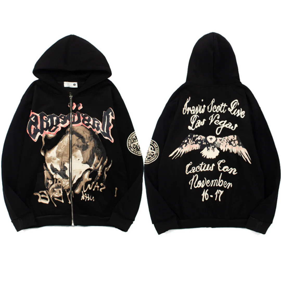 Travis Scott Graphic Print Hoodie Zip - TS0017 - Image 3