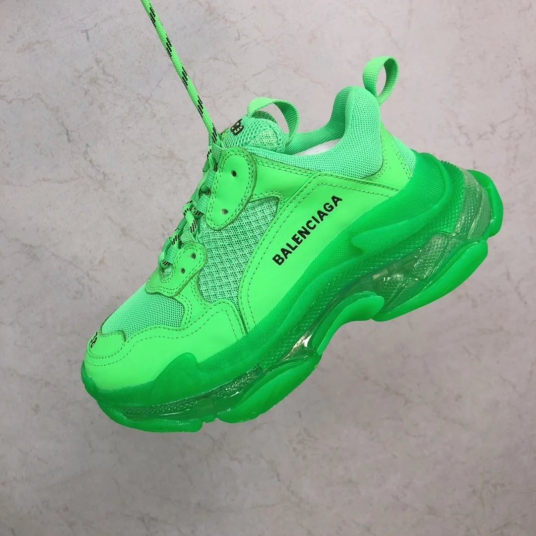 BLCG Triple S Clear Sole Neon Green Shoes Sneakers - bl0000040 - Image 3