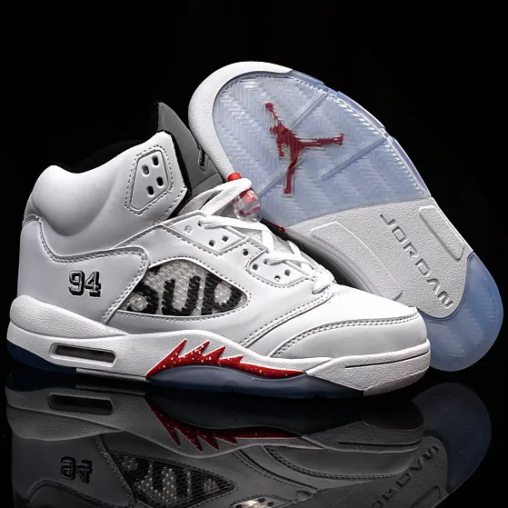 SUP x AJ 5 White Shoes Sneakers - nk0004701 - Image 9