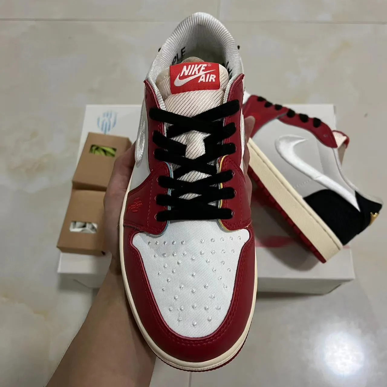 Trophy Room x AJ 1 Low OG (White Swoosh) Shoes Sneakers – nk0004773 - Image 10