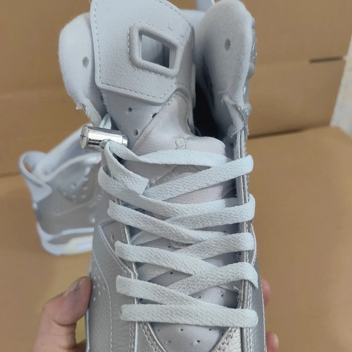 PSG x AJ 6 Metallic Silver Shoes Sneaker - nk0004782 - Image 15