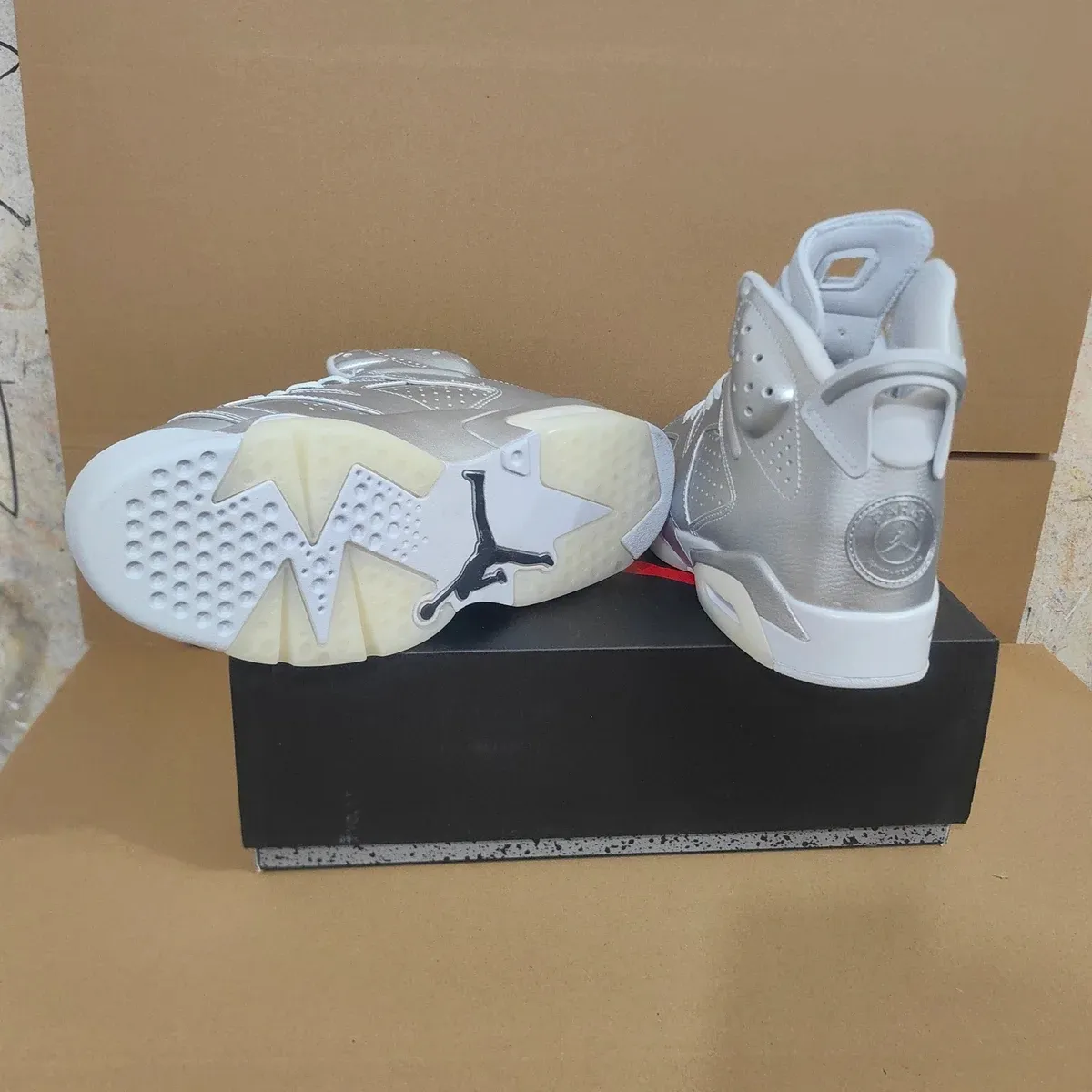 PSG x AJ 6 Metallic Silver Shoes Sneaker - nk0004782 - Image 17