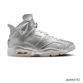 PSG x AJ 6 Metallic Silver Shoes Sneaker - nk0004782