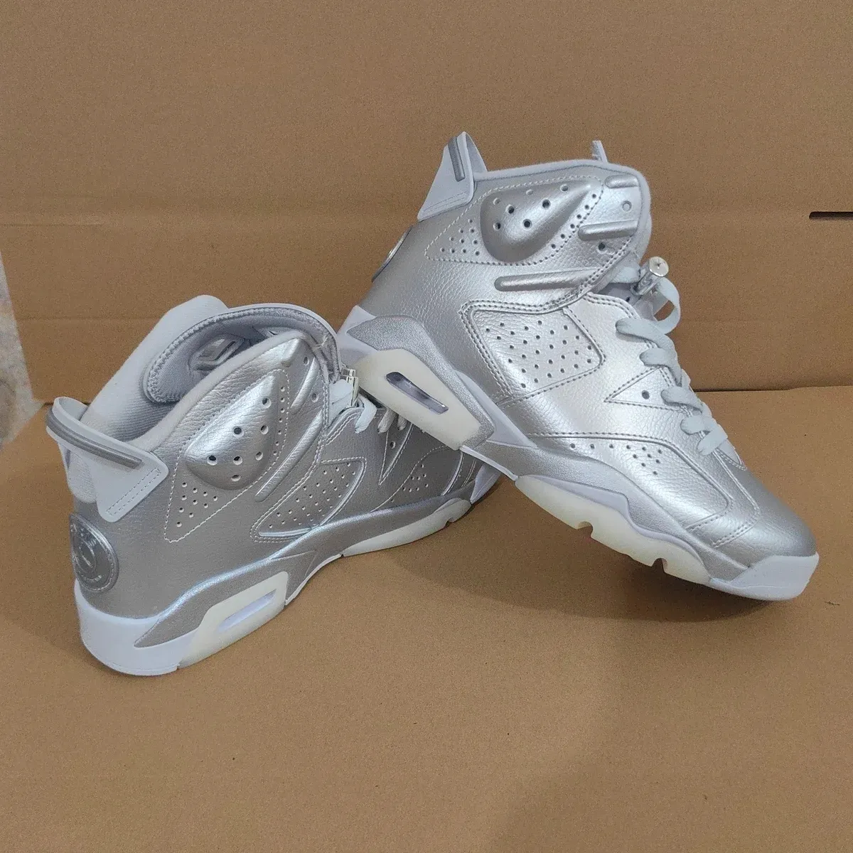 PSG x AJ 6 Metallic Silver Shoes Sneaker - nk0004782 - Image 12