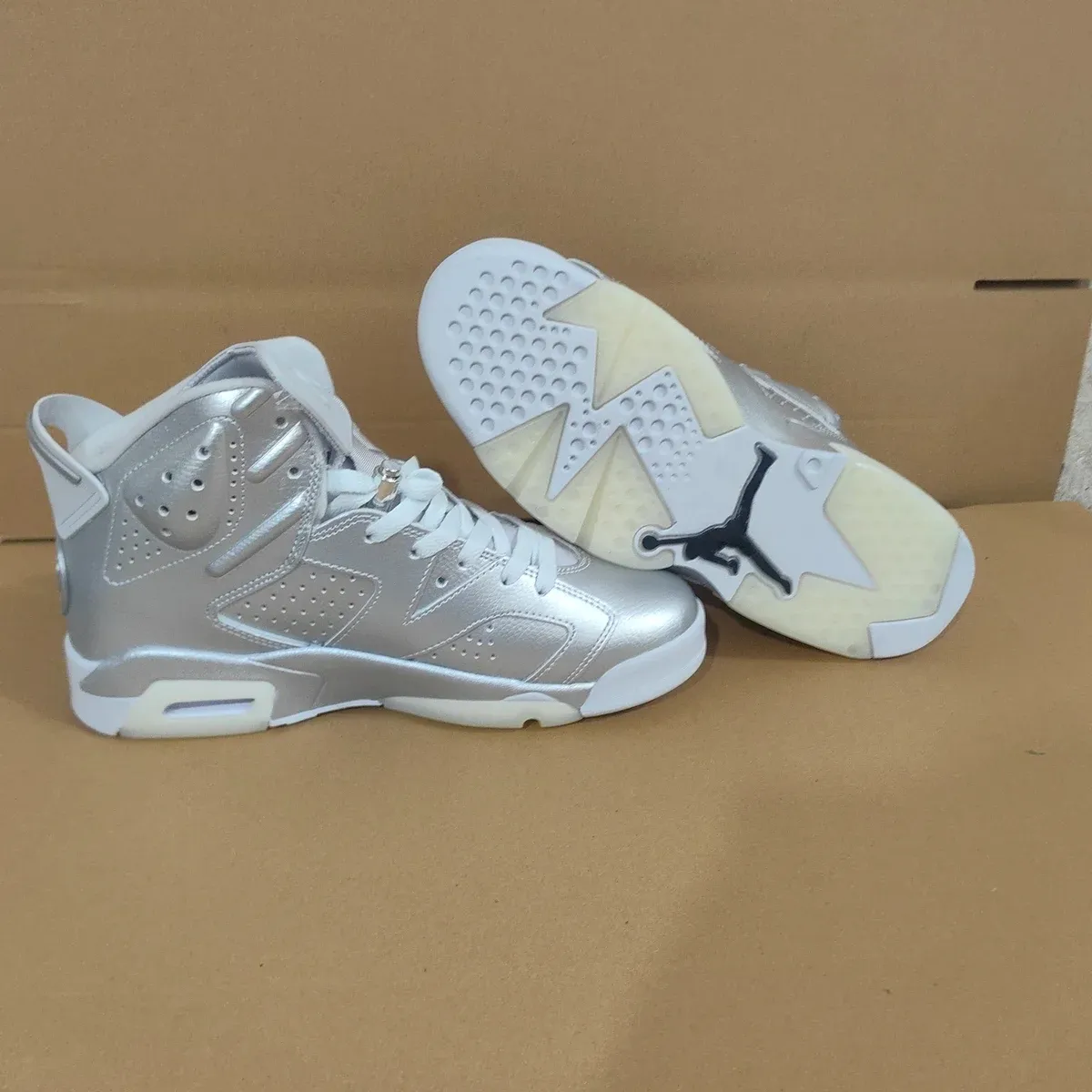 PSG x AJ 6 Metallic Silver Shoes Sneaker - nk0004782 - Image 13