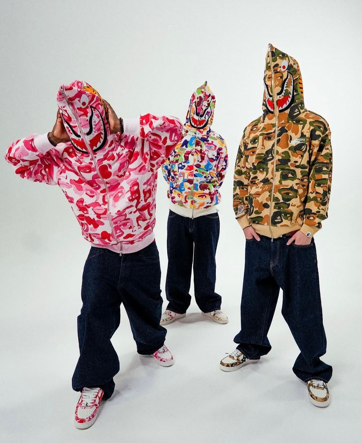 Bape Shark Hoodie 2025 Camo Print - High Quality Streetwear Dopekicksworld
