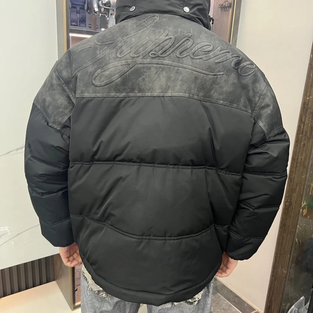 SUP Leather Yoke Puffer Jacket - SUP0115 - Image 10