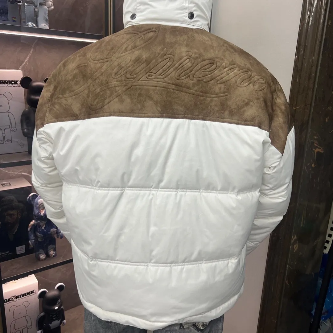SUP Leather Yoke Puffer Jacket - SUP0117 - Image 4